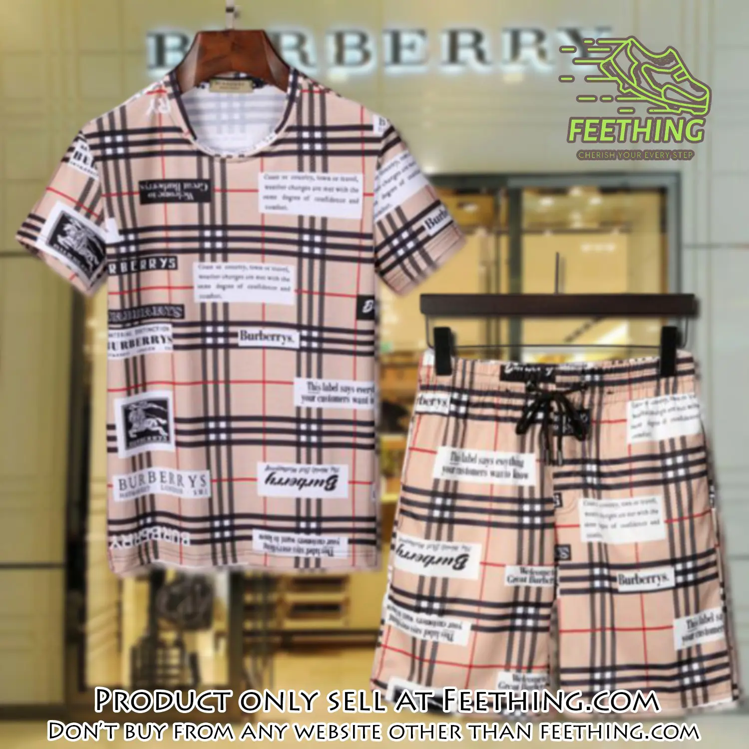 Burberry combo unisex tshirt & short limited luxury outfit cts1034 ft4805726
